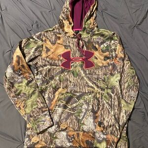Under Armour Camo Hoodie with Purple Logo